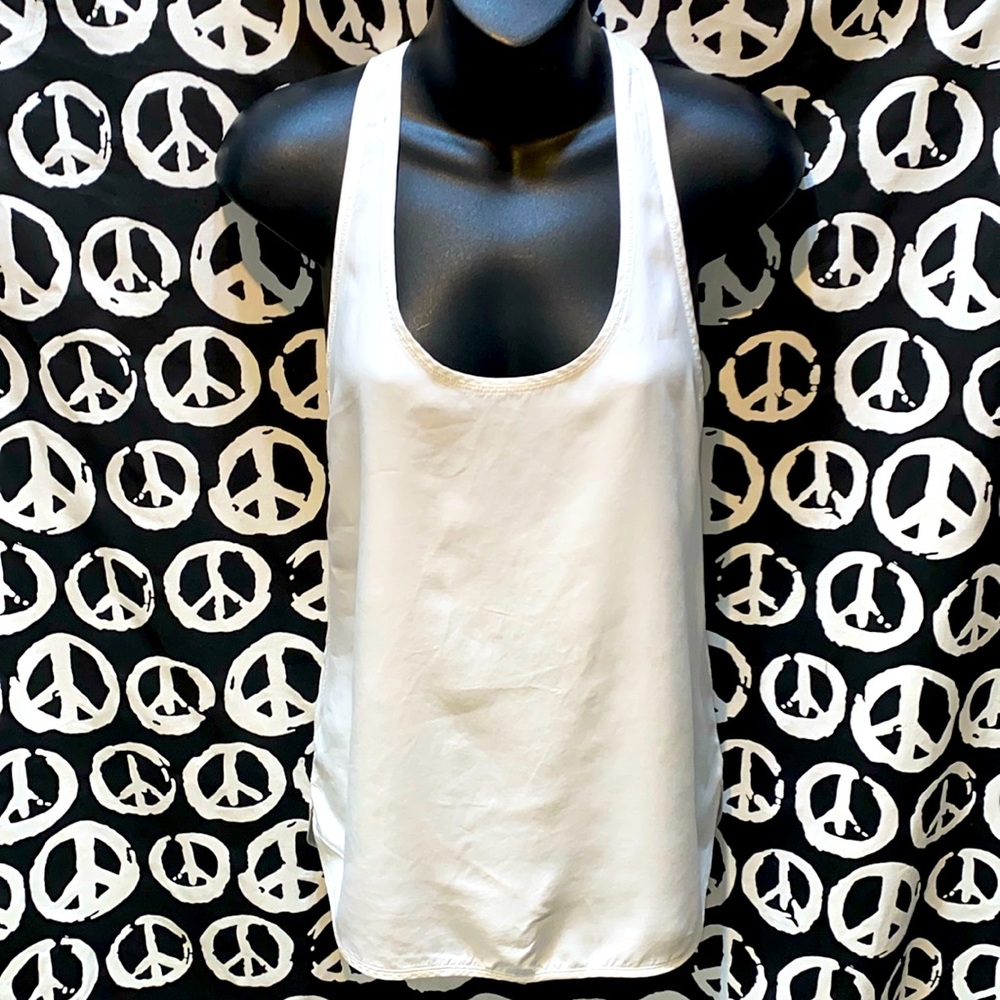 LULULEMON RAZORBACK SERGE STITCHED WHITE TANK SZ S